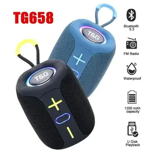 TG658 Portable Bluetooth Speaker Wireless Subwoofer Mini Upright Subwoofer FM Radio Tuner TF/BT Music Player Compatible with Smartphones, Computers, Laptops. Cute appearance that combines a premium feel with fashion.