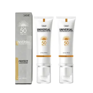 VGO Universal Tinted Moisturizer SPF 50+ – Earthy Yellow Lightweight Liquid, Facial Sunscreen with Tint for Daily Use, Provides Broad-Spectrum UV Protection, Helps Even Skin Tone with Natural Coverage, Can Be Used as Tinted Foundation or Face Sunscreen