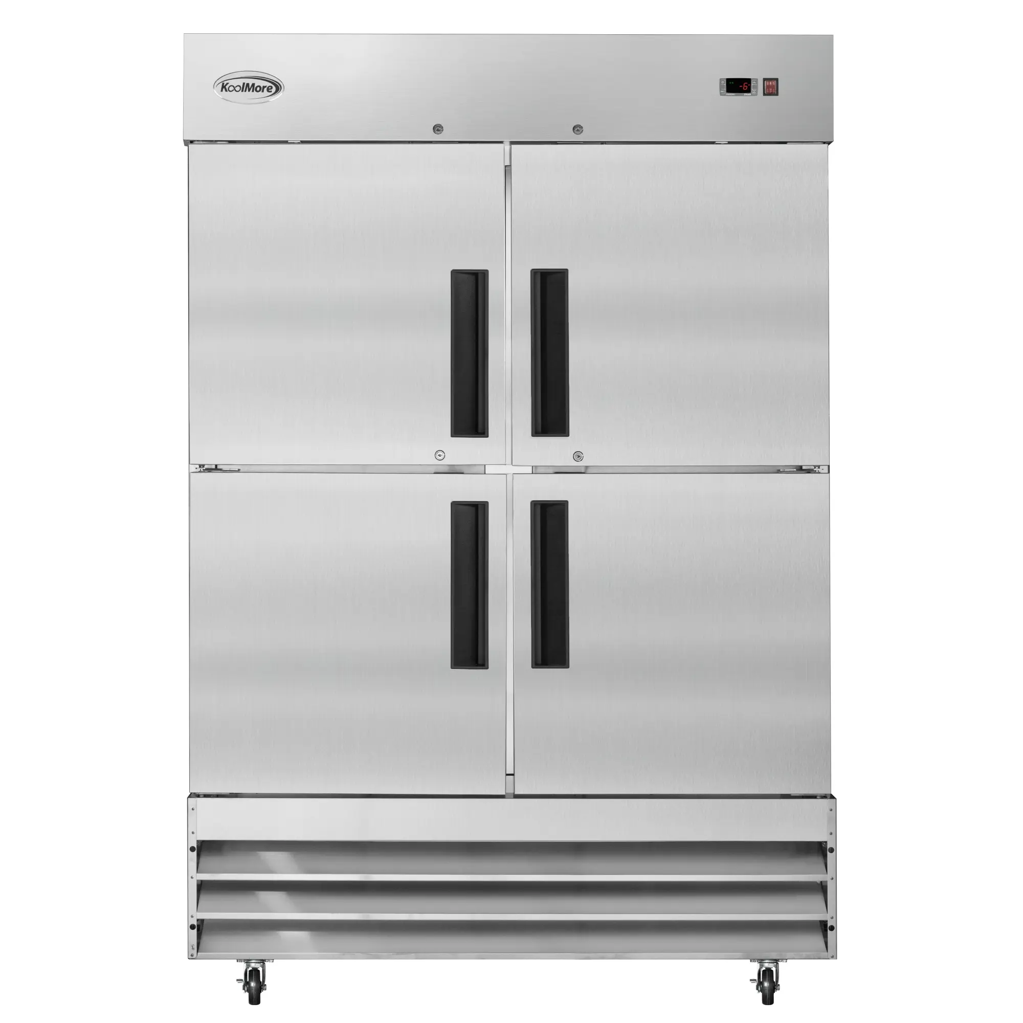54 in. Commercial Stainless Steel Solid Half Door Reach-In Freezer, 47 cu. ft. RIF-2D-SSHD