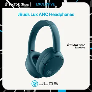 JLab JBuds Lux Active Noise Cancellation Wireless Bluetooth Headphones, Custom EQ, Over-Ear, Be Aware Safety Mode. Foldable, iPhone / Android, Wired