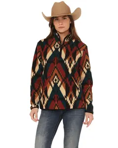 Wrangler Women's Retro Southwestern Print Sherpa Pullover - 112371898