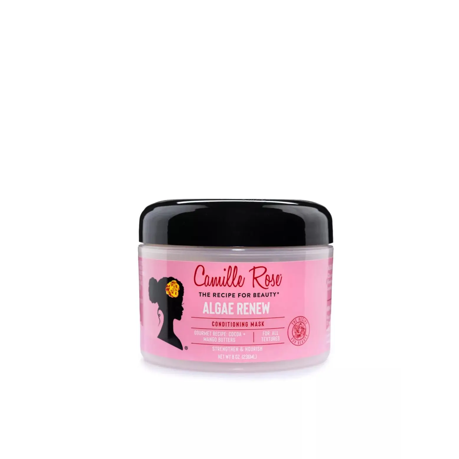 Camille Rose Algae Renew Deep Conditioning Hair Mask with Blue Green Algae & Mango Butter, Nourishing Treatment to Moisturize and Strengthen Dry, Brittle Hair, Cocoa Scent, 8 oz, Biotin, Haircare, Conditioner, Natural Beauty