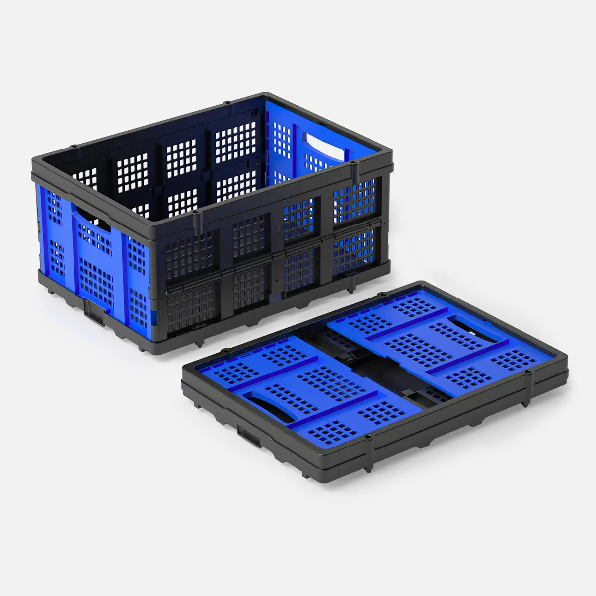 Foldable PP Plastic Storage Baskets - Kitchen Basket, Open Top, Wet-Proof, Stacks to Save Space, Large Size, PP Plastic Feels Light Yet Sturdy, Durable, Portable, Removable Multipurpose Home Organizer for Household Organization