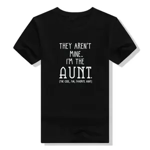They Aren't Mine I'M The Aunt Shirt,Women Casual Funny Pattern T-Shirt,Women's Summer Short Sleeve Tops Auntie Gift Outfit