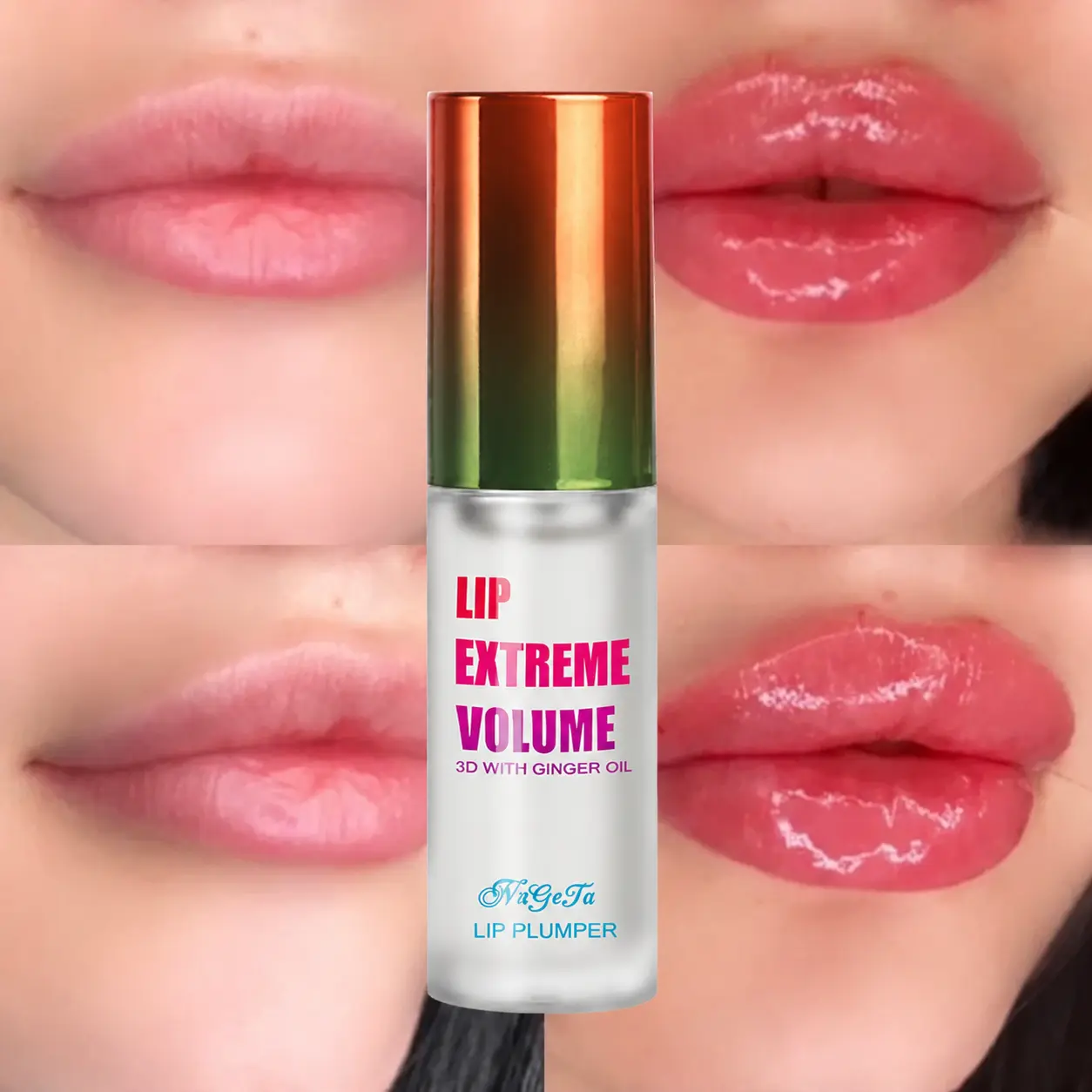 Ginger Lip Plumper — Fuller-Looking Lip Plumper Gloss, Non-Sticky, High-Shine Finish | Lip Extreme Volume Lip Plumper Oil Serum Hydrate Plump Renew Natural Way Instant Smoothing Hydration Enhanced Elasticity Daily Care Hydrating Lip Treatment Lip Fullness