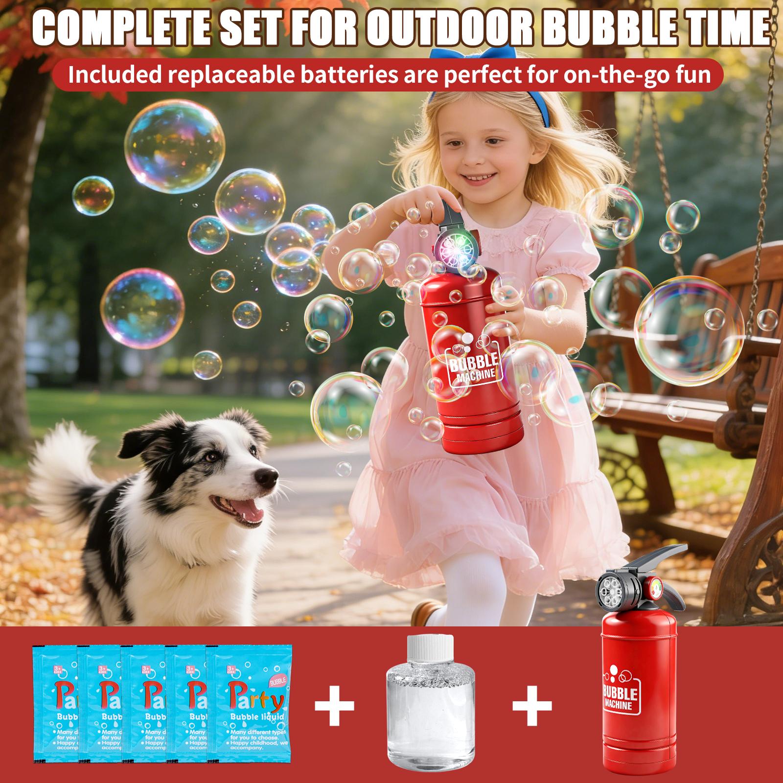 Firefighter Bubble Blower Toy for Kids – LED Light Bubble Machine for Summer Backyard Fun
