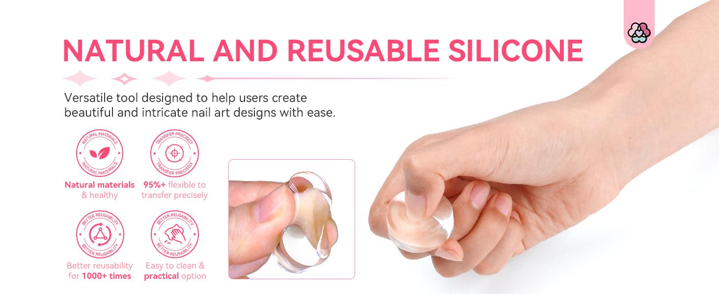 SAVILAND French Tip Nail Stamp Kit – 4PCS Silicone Stampers (Long & Short) With Scrapers For DIY French Manicures At Home Or Salon-quality Results SAVILAND French Tip Nail Stamp Kit – 4PCS Silicone Stampers (Long & Short) With Scrapers For DIY French Manicures At Home Or Salon-quality Results