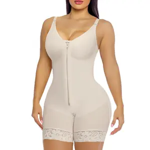 YIANNA Fajas Colombianas shapewear for Women Tummy Control Butt Lifter Shaper with Zipper Crotch detachable shoulder strap