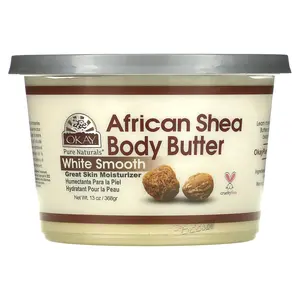 Okay Pure Naturals African Shea Body Butter, White  Smooth, 13 oz (368 g)