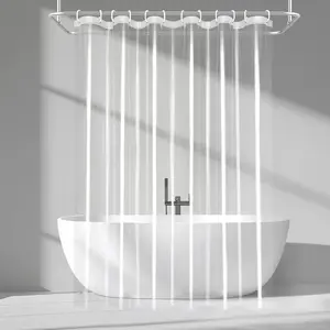 Bathroom Shower Curtain Plastic Shower Curtain Premium PEVA With Rust Proof Grommets Clear 8G Bathroom Accessories 72x72. Light