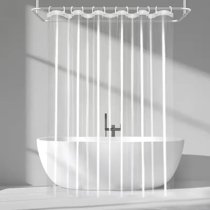 Bathroom Shower Curtain Plastic Shower Curtain Premium PEVA With Rust Proof Grommets Clear 8G Bathroom Accessories 72x72. Light