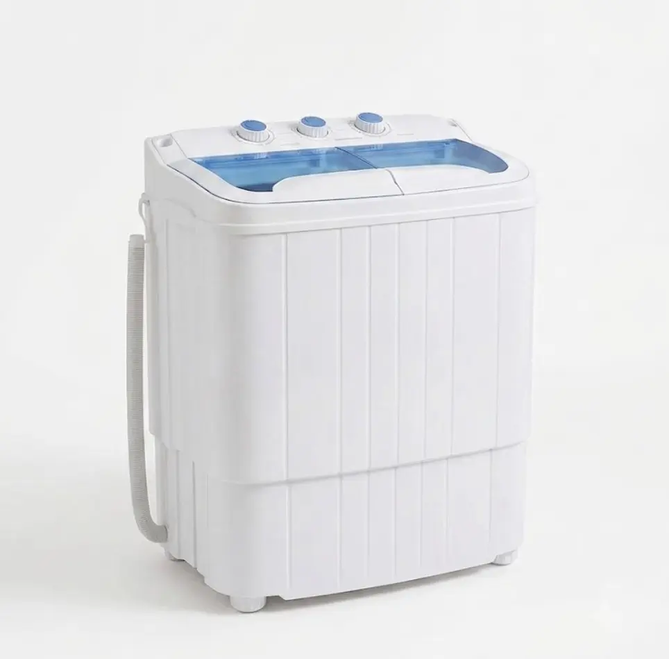 INTERGREAT Portable Washing Machine with Longer Hose, 16lbs Twin Tub Laundry Washer Machine with 9.6Lbs Washer and 5.4Lbs Spinner dryer, Semi-automatic Washer Combo for Dorms, Apartments, Blue#Summervibes