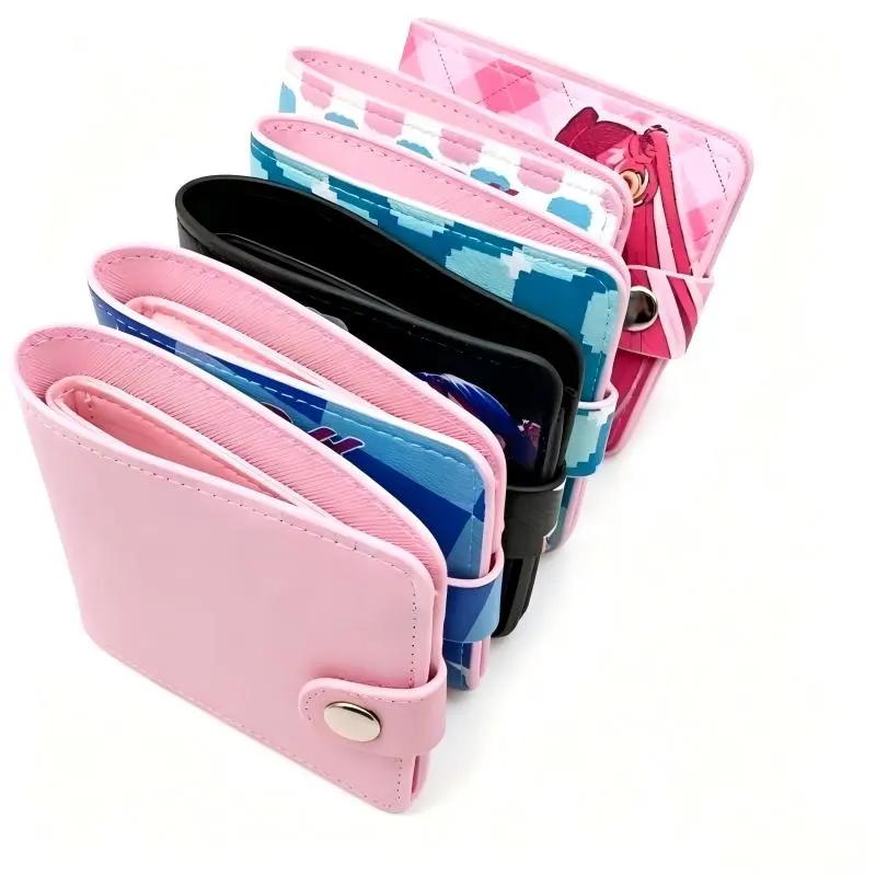 Bifold Wallet for Girls, Cute Korean Cartoon PU Leather Card Holder with Secure Money Clip, Anti-Theft Foldable Design, Ideal Kid's Gift, Bifold Wallets, Durable Wallet