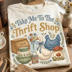 Take Me To The Thrift Shop Sweatshirt, Vintage Thrifting Graphic Sweater, Thrifting Shirt