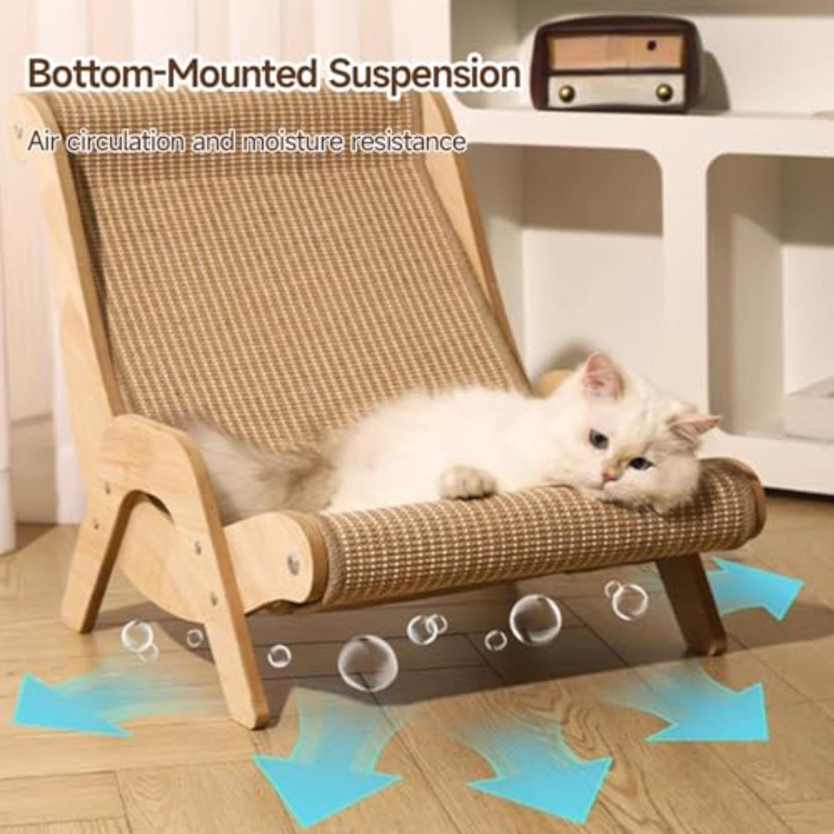 2-In-1 Cat Scratch Bed - Durable Natural Sisal Rope Beach Chair, Natural Sisal Scratching Board, Space-Saving Modern Indoor Pet Furniture for Cats 2-In-1 Cat Scratch Bed - Durable Natural Sisal Rope Beach Chair, Natural Sisal Scratching Board, Space-Saving Modern Indoor Pet Furniture for Cats