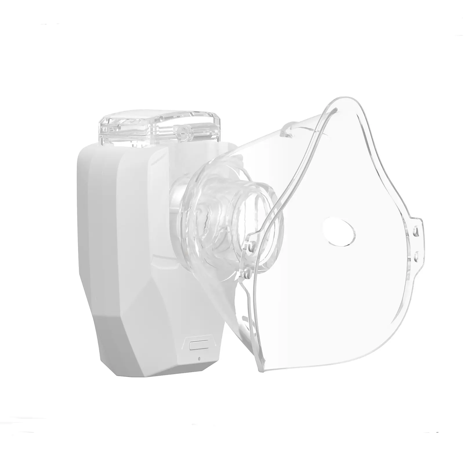 1PCS Handheld Mist Humidifier - Rechargeable Portable USB Humidifier Machine with 400mA Lithium Battery, Adjustable Nebulization Rate, Mesh Mask, USB Power, No Battery Installation for Facial Hydration, Nebulizer Unit