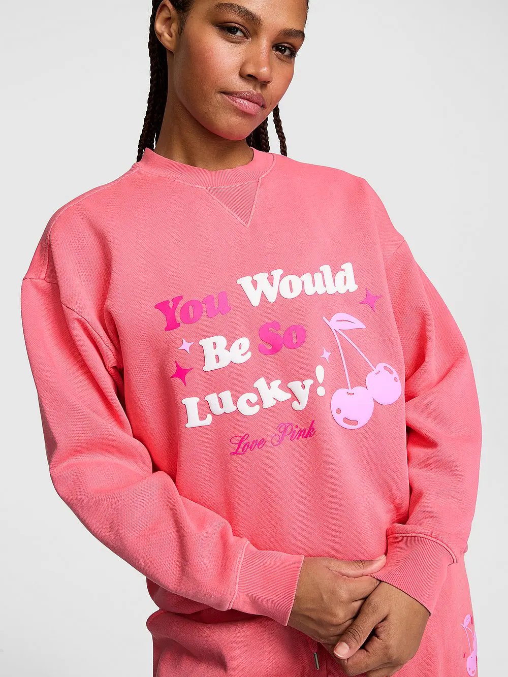 PINK Campus Fleece™ Oversized Crew Sweatshirt