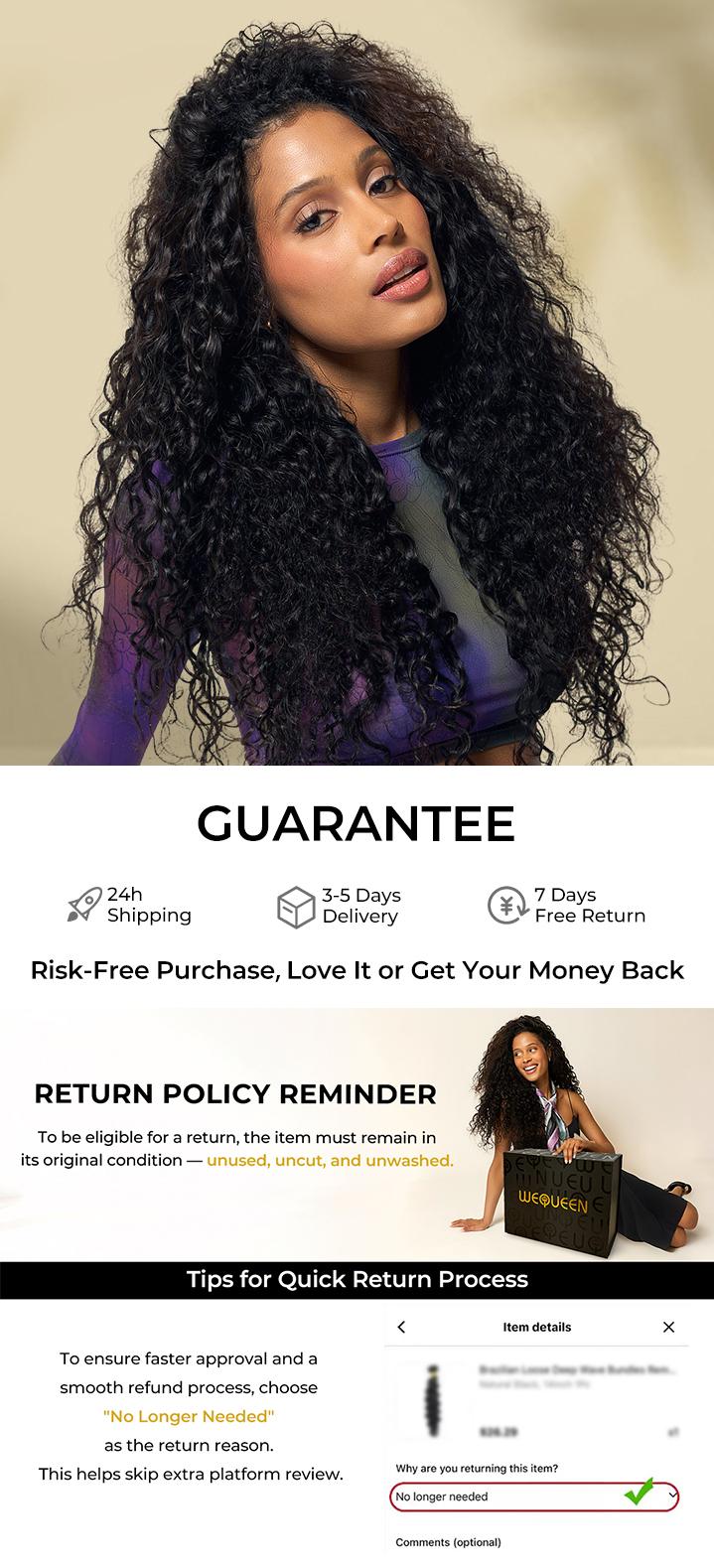 [Wequeen] Body Wave Human Hair Bundles 12"-36" Brazilian 100% Human Hair Budget Friendly No Tangles No Shedding Hair Natural Black Color