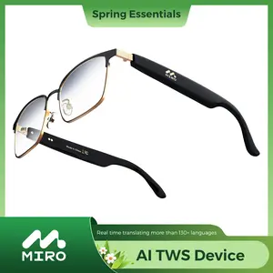 【W5】 MIRO Smart Audio Glasses (Lifetime FREE Membership) – 10-Hour Battery, Blue Light Filter, Stereo Audio for Meetings, Work, Travel & Daily Use – Wireless Smartglasses Headphones, Wearable Gadget, Ideal Gift for Professionals & Tech Lovers