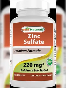 Best Naturals Zinc Sulfate 220 mg 120 Tablets - 3rd Party Lab Tested - Made in The USA - Gluten Free & Non-GMO