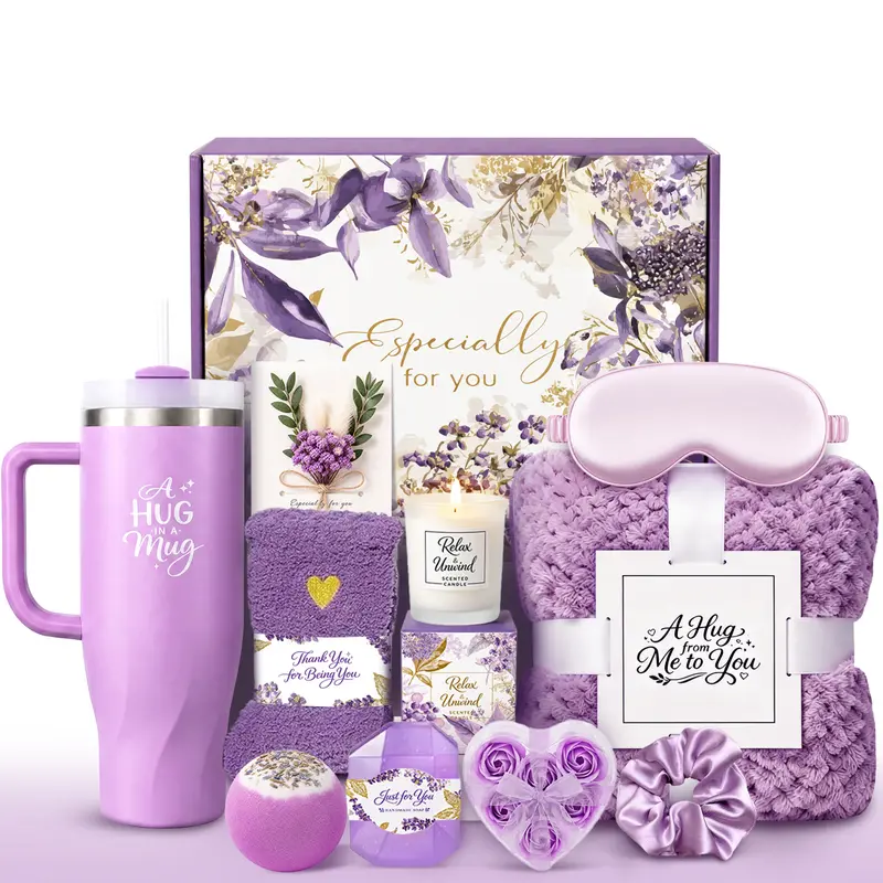 Bodyrefresh Birthday Gifts for Women, Christmas Gift Basket for Women, Self Care Spa Gift Set with Tumbler & Cozy Gifts, Gifts for Mom Wife Her, Thinking of You & Get Well Soon