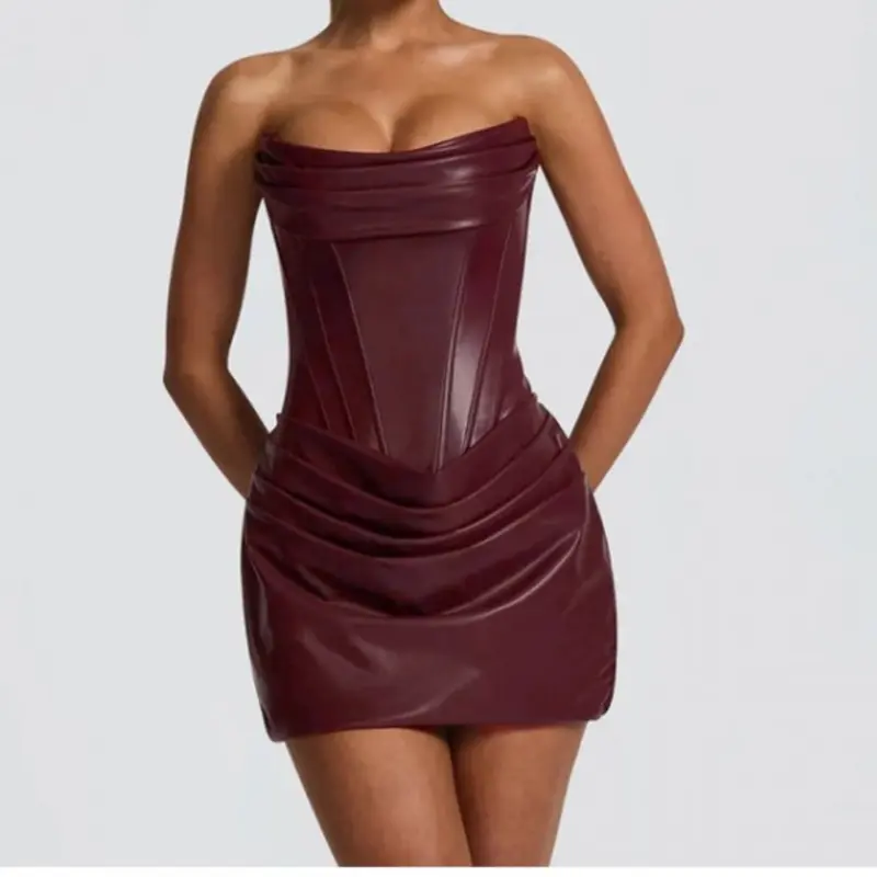 red leather dress bandeau - TikTok Shop red leather dress bandeau - TikTok Shop