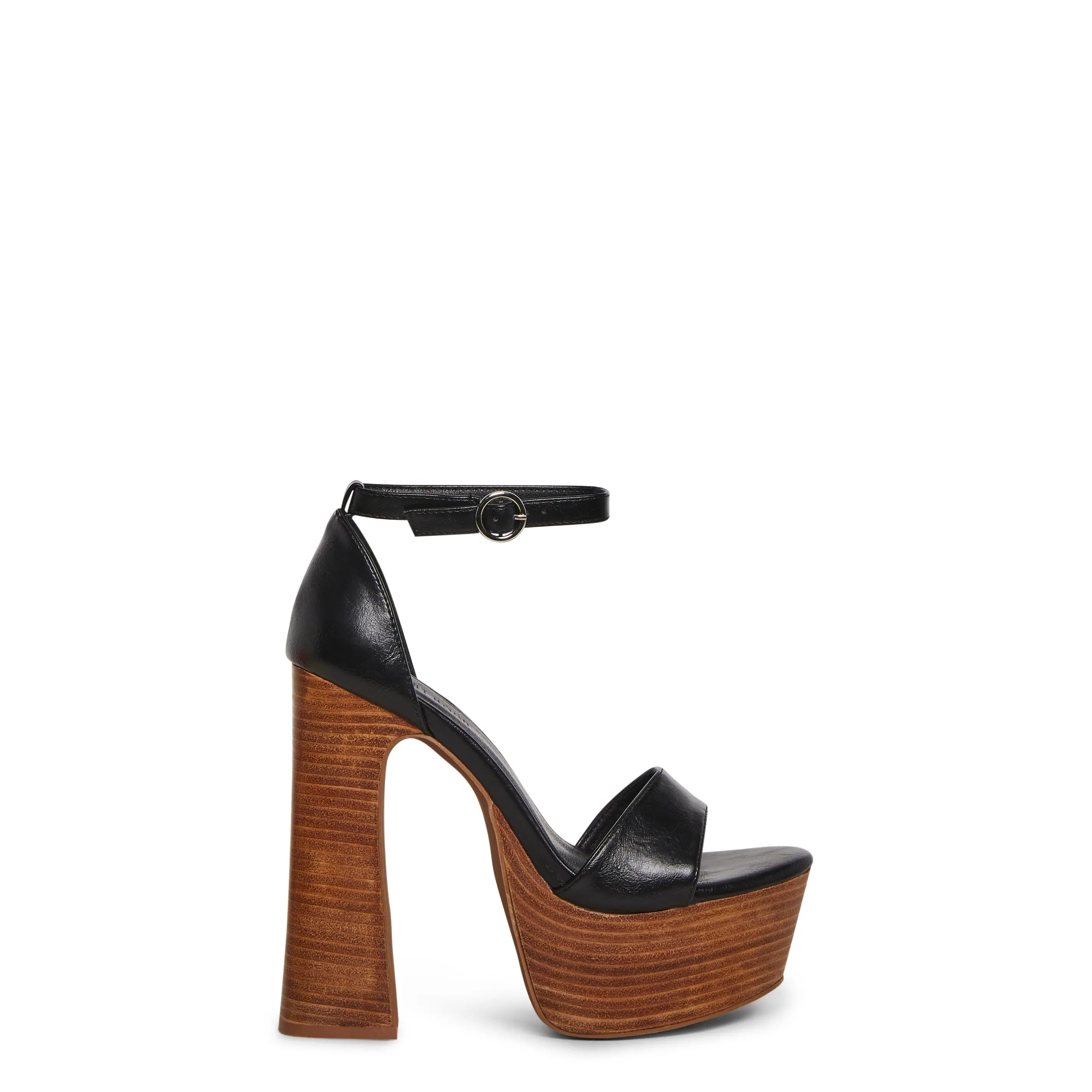 Holy Revelation Wooden Platform Heels - Black