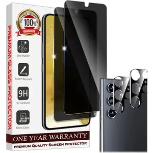 Entronix Case Privacy Screen Protector for Galaxy S24 Ultra with Camera Lens [2+2], Anti-Spy Tempered Film Protection Durable
