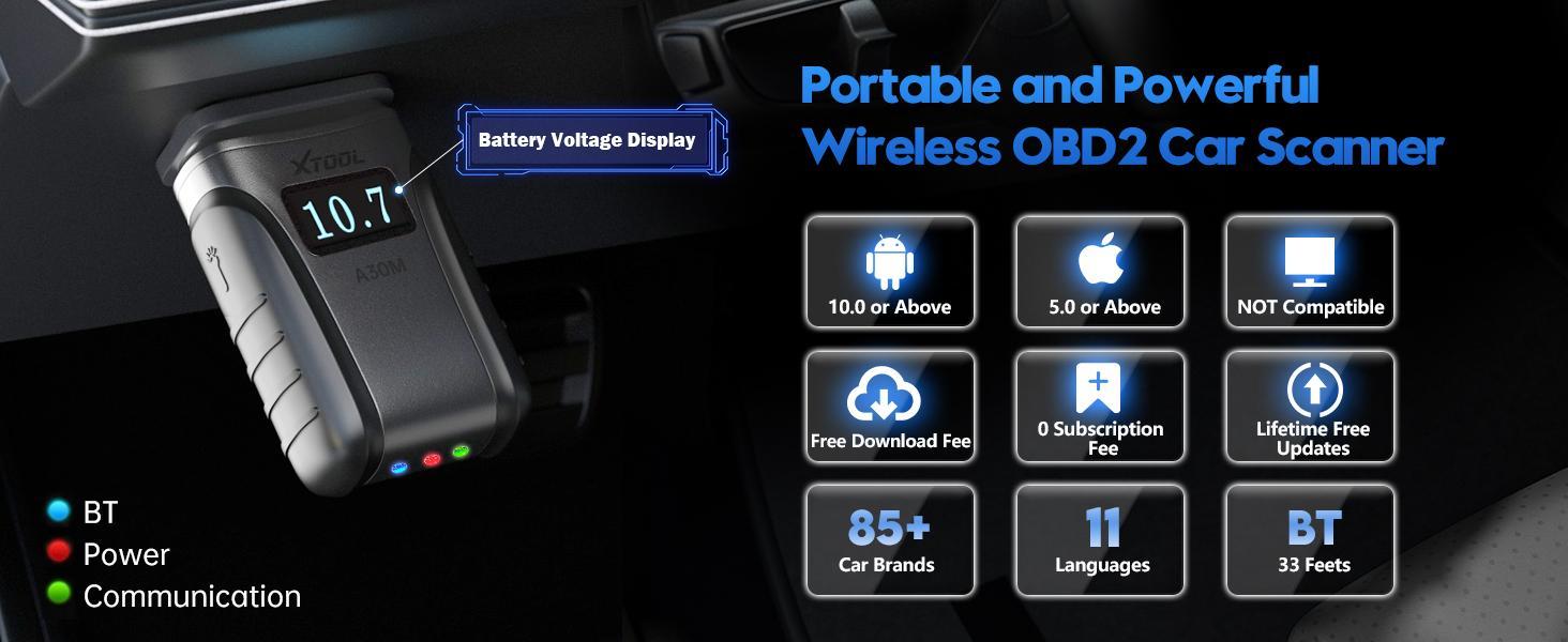 XTOOL A30M Bluetooth OBD2 Scanner: Bidirectional All-System Diagnostic Tool with 26+ Resets & Free Updates fathersdaygift