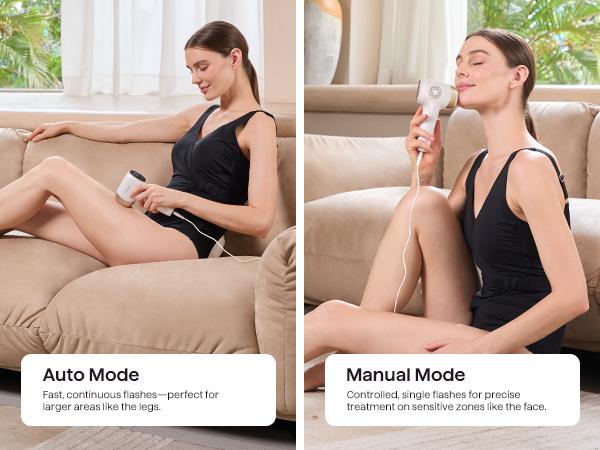 Wavytalk Bare It IPL Hair Removal with Ice Cooling, 3 Modes & 24J Dual-Pulse for Salon-Level Results on Face, Body & Bikini, Painless & Precise