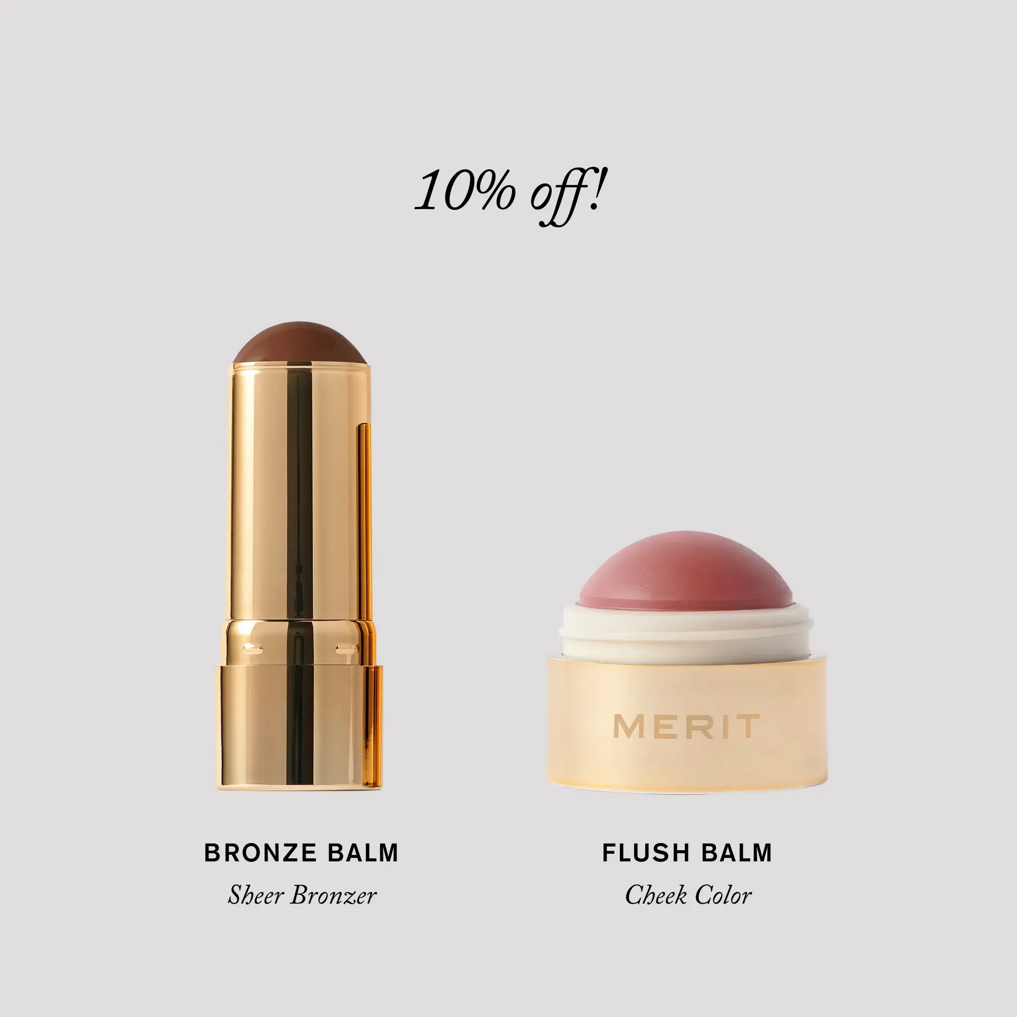 MERIT The Flush & Bronze Duo - Sheer Bronzer Balm & Cream Tint Blush