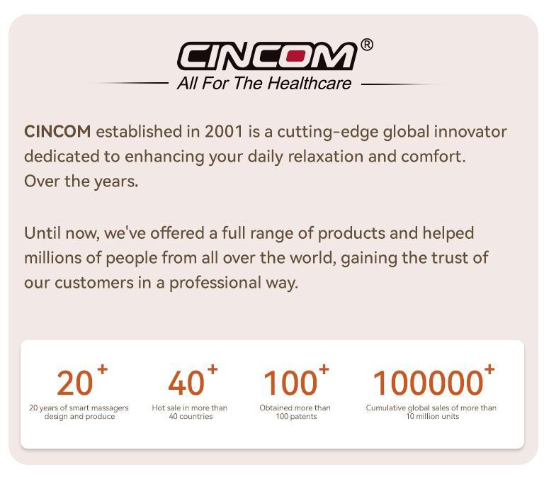 CINCOM Portable Hand Massager (ROSE), Cordless, with Comfort Heat and Gentle Vibration, Adjustable Settings, Auto-Off Feature, Rechargeable, Perfect for Daily Relaxation, Ideal Gift