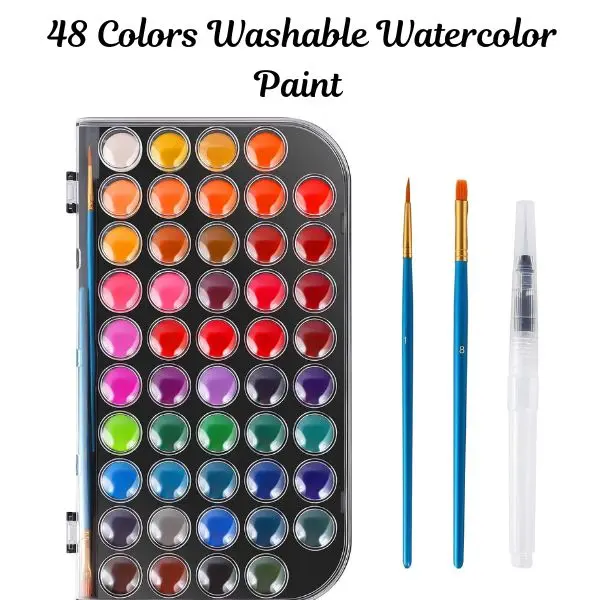 Watercolor Paint Set for Kids & Adults, Washable Non-Toxic Watercolor Paints with Brush, Refillable Water Brush Pen & Palette, Beginner Art Supplies Art Sets Painter Tool Art Materials