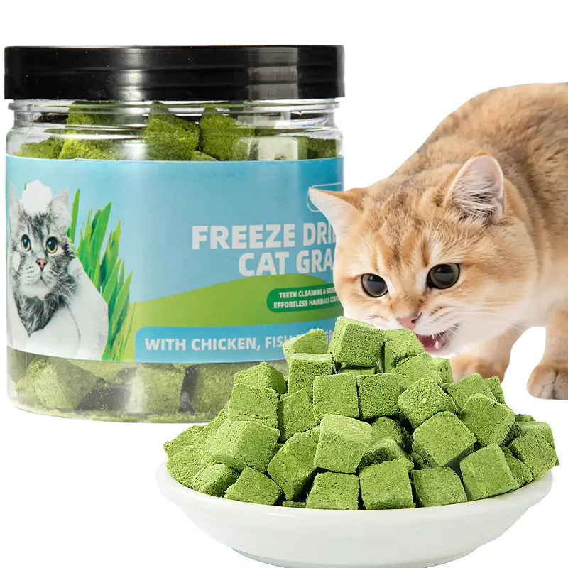 Freeze-dried cat grass granules for cats to eliminate hairballs, cat grass tablets, dog chews for teeth cleaning and nutrition supplementation, cat grass tablets, pet snacks cute  lip partner cattreats try just treat training