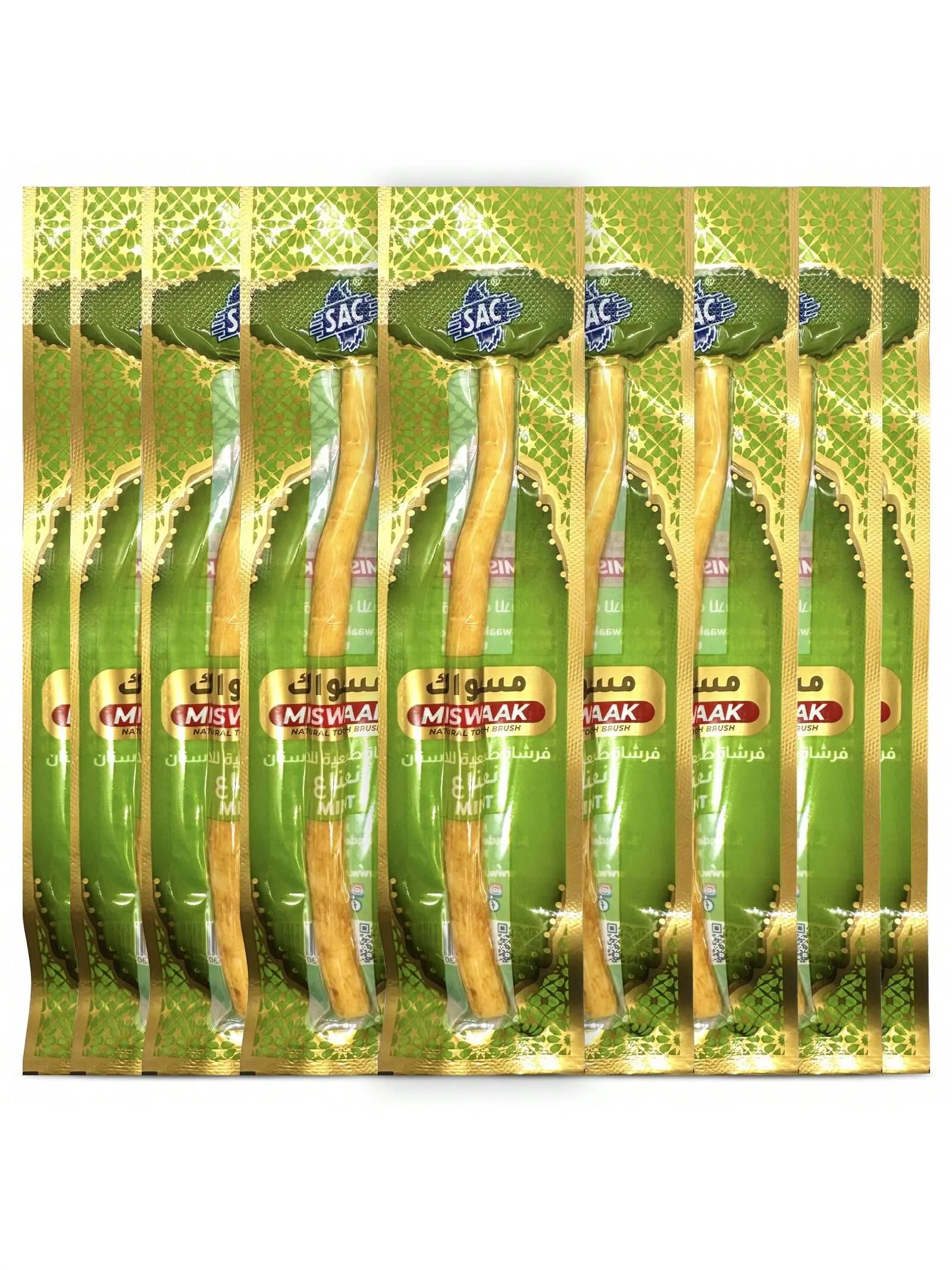 Mint Miswak Sticks Toothbrush - Vacuum Sealed natural Mint Flavor from Original Authentic Arabic Plants for Healthy Gums Teeth & Fresher Breath Interdentalbrushes Antibacterial Oral Traditional