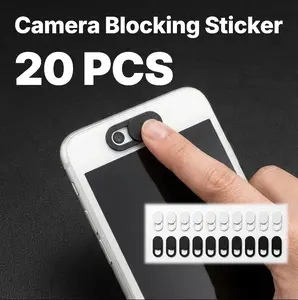 20 Counts Webcam Cover Slide, Privacy Protector for Smartphones, Laptops & Tablets (10 Black + 10 White)