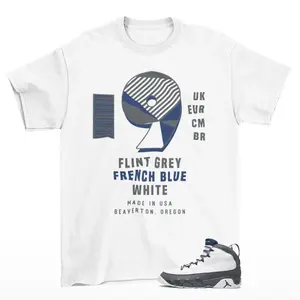 Sneaker Label Jordan 9 Flint Grey Matching Sneaker Tee Shirt