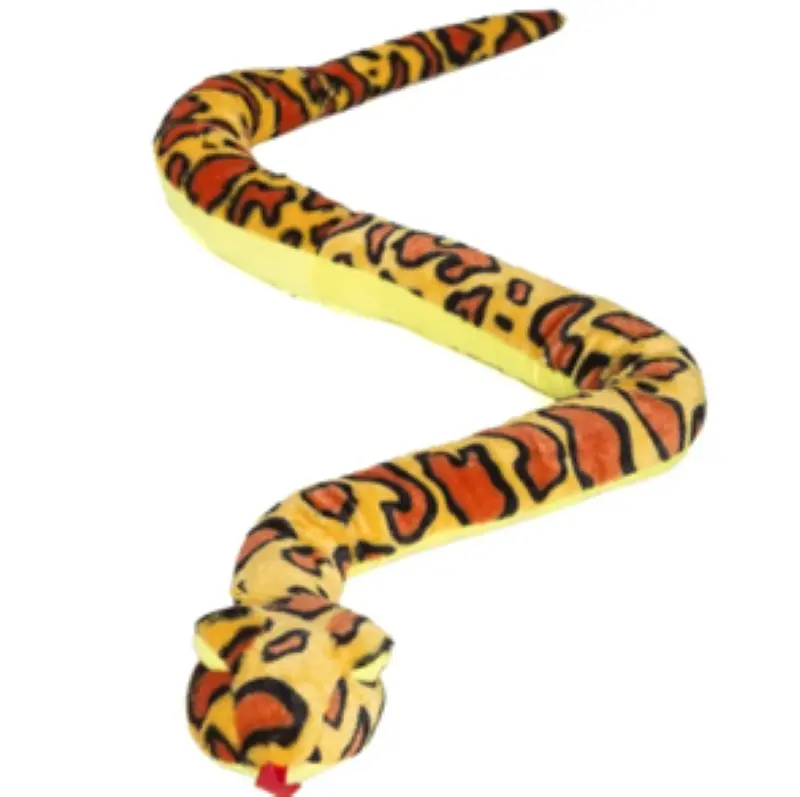 212 MAIN 72 in. Giant Stuffed Animal Snake Cat Toy - Soft Huggable Plush, Bright Animal Print, Realistic Look, Yellow Pet Supply Accessory for Playtime Fun & Home Decoration, Stuffed Animals, Soft Plush