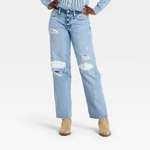 Women's Western Low-Rise Baggy Crafted Jeans - Universal Thread
