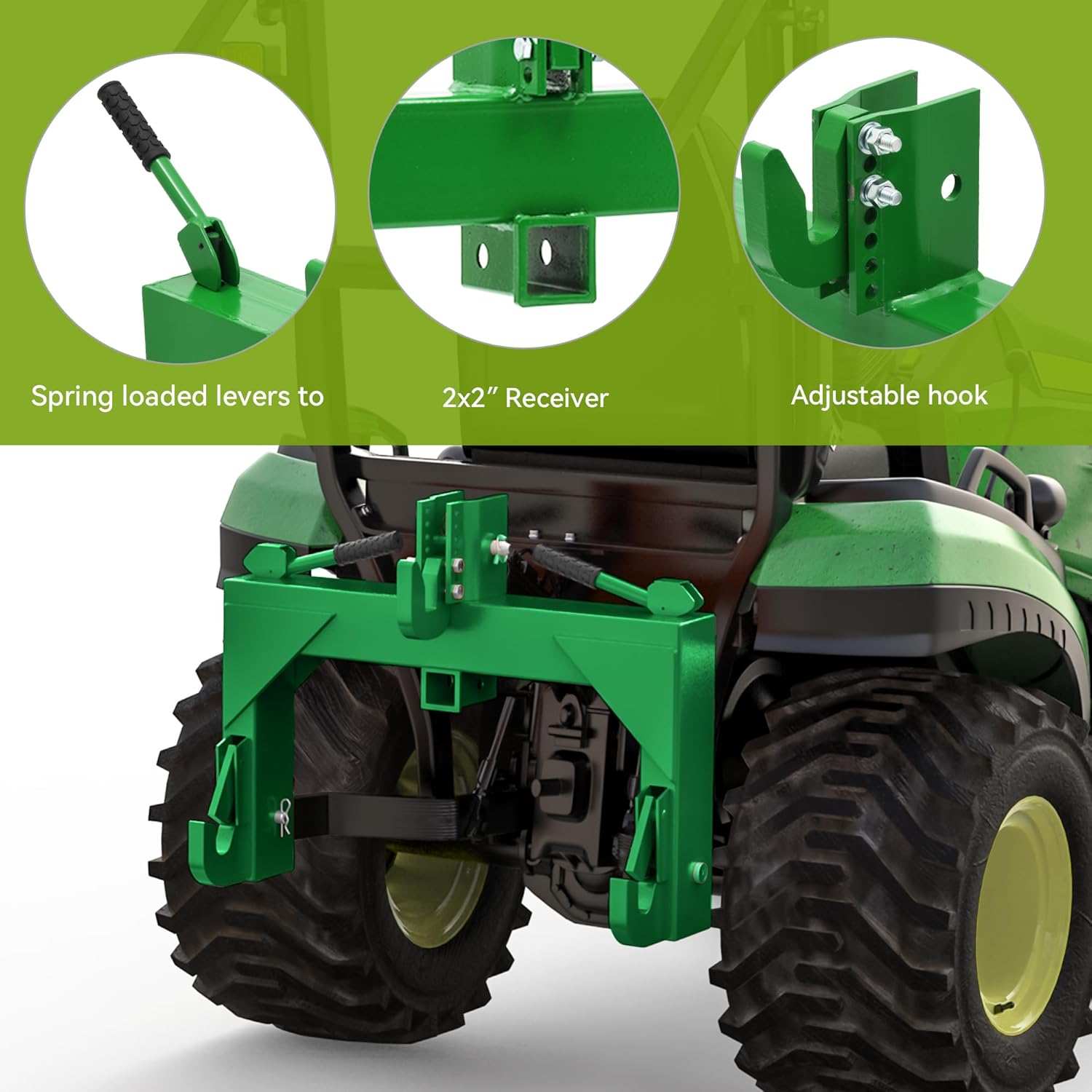 YITAMOTOR 3 Point Quick Hitch Attachment for Category 1 Tractors, 3000LBS Heavy Duty 3 Pt Tractor Hitch with 2" Receiver, Adjustable 5 Level Bolt for Farm & Ranch Equipment YITAMOTOR 3 Point Quick Hitch Attachment for Category 1 Tractors, 3000LBS Heavy Duty 3 Pt Tractor Hitch with 2" Receiver, Adjustable 5 Level Bolt for Farm & Ranch Equipment