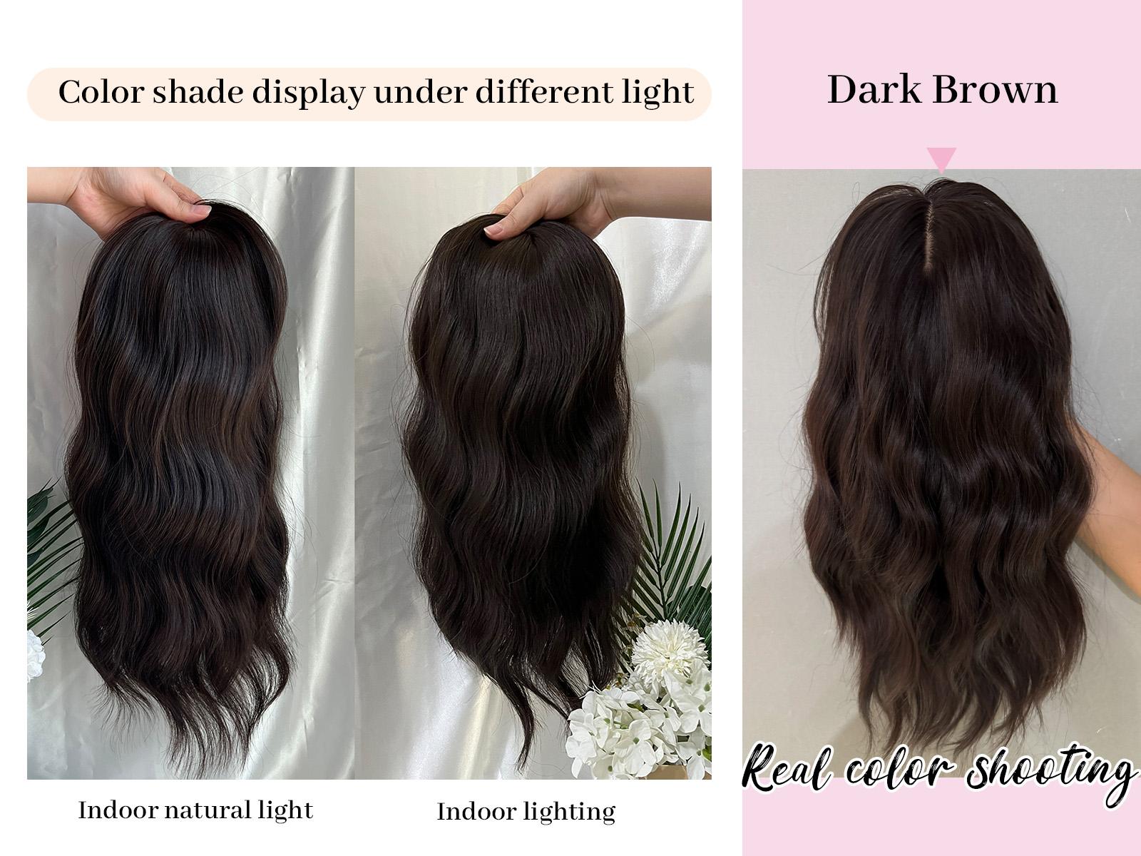 PANEWAY Hair Topper for Women - 16 Inch Curly/Wavy Clip-In Hairpiece for Thinning Hair, 6.5’’x6.5’’ Natural Base, Soft Synthetic Fiber for Daily Volume & Softness,Rich gradient colors