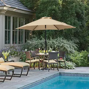 Costoffs 7.5ft Patio Umbrella + Umbrella Stand with 4 Universal Castors - Easy and Quickly Assembly