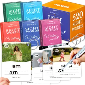 QUOKKA 520 Sight Words Realistic Images Flash Cards for Kids | 5 Levels Set