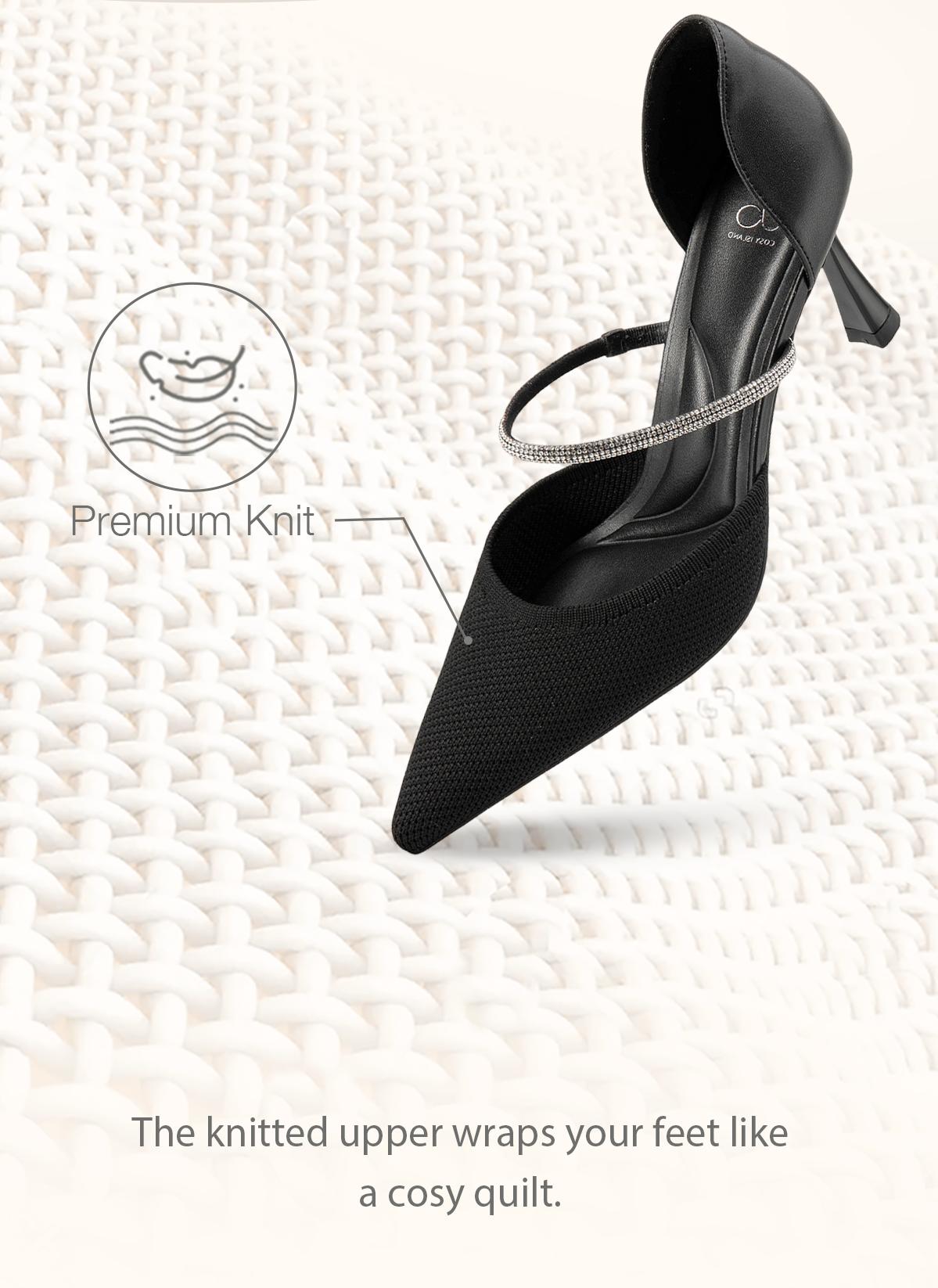 CharmElle Sparkle Pointed Toe Heeled Pumps with Elegant Ankle Strap for Women's Formal Wear