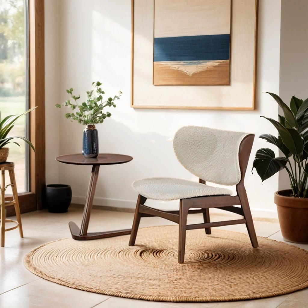 Graham Lunara Mid-Century Modern Solid Wood Side Table with Accent Chair Set, Bedside, Elegant Design, Ideal for Home Decor Graham Lunara Mid-Century Modern Solid Wood Side Table with Accent Chair Set, Bedside, Elegant Design, Ideal for Home Decor