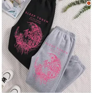 Sleep Token Those Eyes Like Fire Pink Sweatpants, Sweatpants For SleepToken Tour, Cool Design Sweatpants, Metal Music Pants, ST Merch