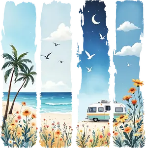 DTF Transfer – HR Beach Scene Multi Sizes