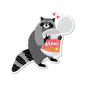 Decorative Beans Raccoon Sticker for Home and Office Decor