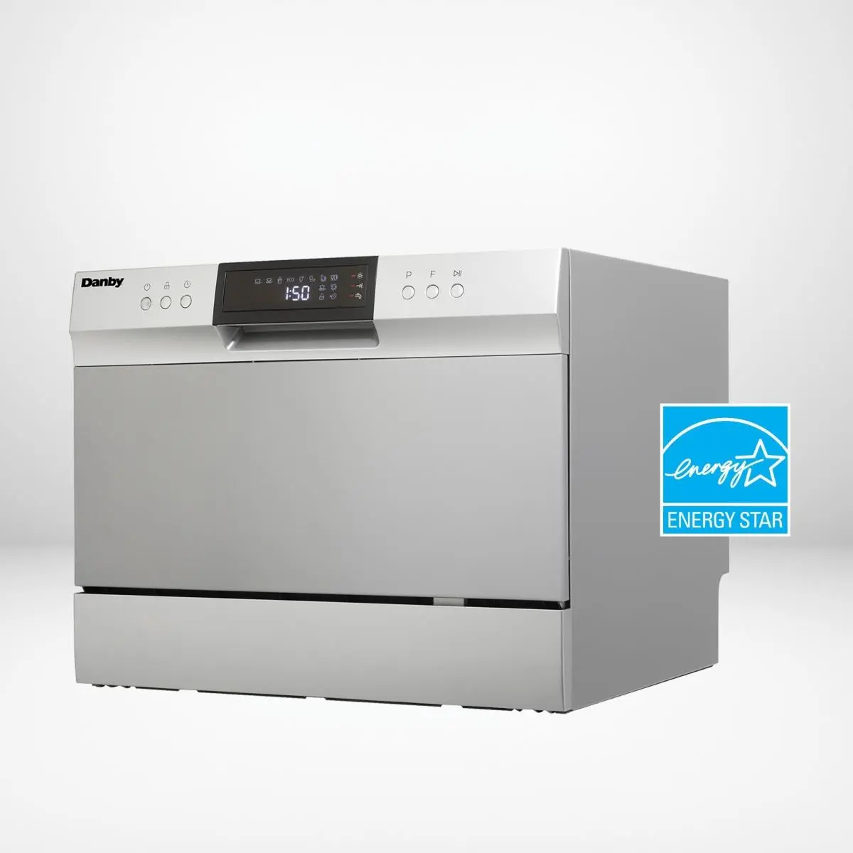 Danby Countertop Dishwasher - 6 Place Setting, Heavy-Duty, Rapid Cleaning, Baby Bottle & Glass Compatible, LED Display, Stainless Steel, Normal Cycle, 11.7L/3.1Gal Capacity, 11.7 Liters