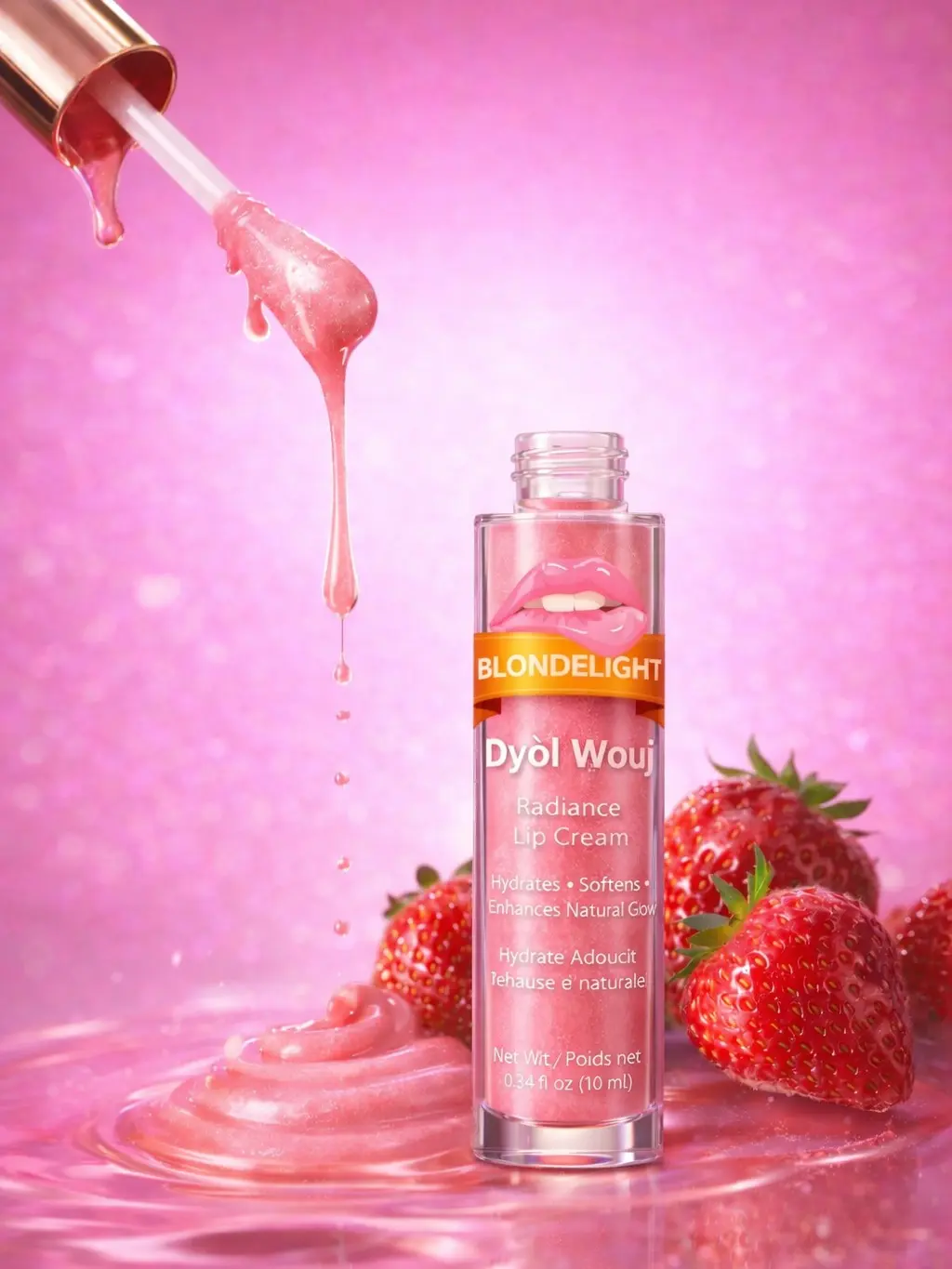 BLONDELIGHT Dyòl Wouj "Red Lip Cream Cosmetic - Daily Moisturizer, Hydrating, Softening, Radiant Lip Treatment, Hydrate, Lip Care